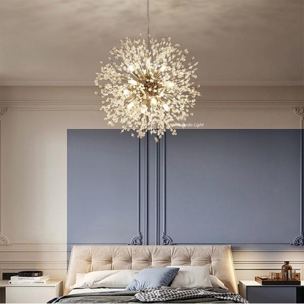 Modern Crystal Dandelion Chandelier Lighting Pendant Lamp Chiffon Chandelier(WH