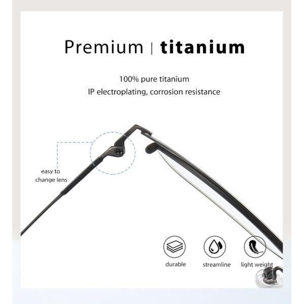 OEM Titanium Frame Glasses Anti Allerg Corrosion Resistant For Men
