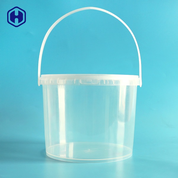 Clear 3L IML Bucket Round Food Packaging Recycled Plastic Tubs