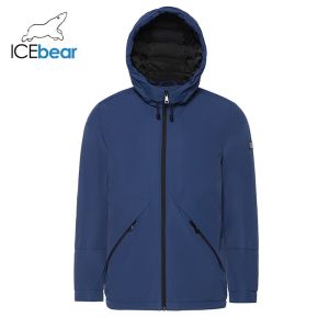 Polyester Demi Season Coat Dark Blue Warm Windproof Jacket Casual