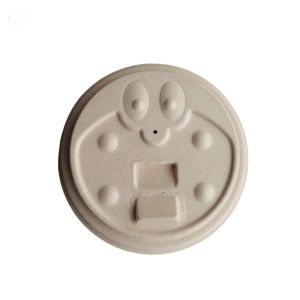 Cup Lids, Cup Holder. White/Nature, Sugarcan Bagasse, Biodegradable and