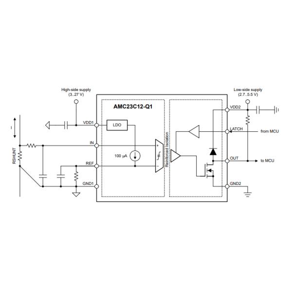 AMC23C12QDWVRQ1 Analog Comparators with Adjustable Threshold and Latch Function