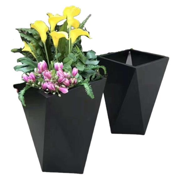 Decorative aesthetic cone flower pots geometric stand planter