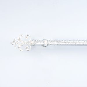 25mm Roman Head Curtain Rod Kits Two Bracket White Crack