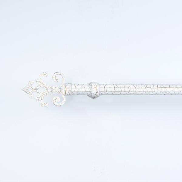 Buy 25mm Roman Head Curtain Rod Kits Two Bracket White Crack at wholesale prices