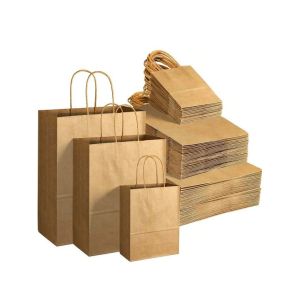 Quality Eco Friendly Brown Paper Gift Bag With Self Adhesive Closure for sale