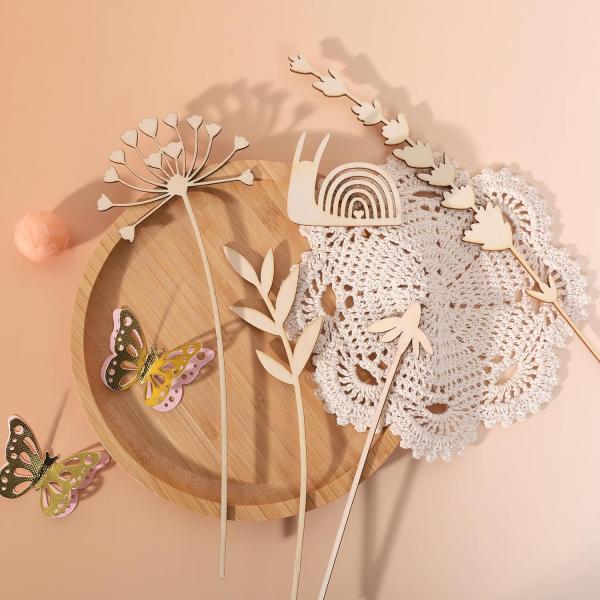 Wooden Flower Bouquet - Plywood Flower Sign For Wall Art, Wooden Flower Cutouts