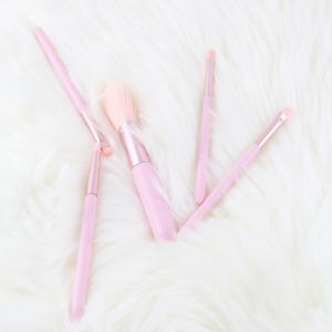 Synthetic Hair 5pcs Portable Travel Cosmetic Brushes Full Face