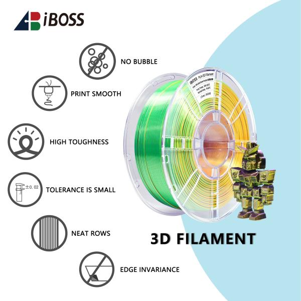 Customization Strong Toughness for 3D Printer Filament Silk Gold Green Purple PLA Filament