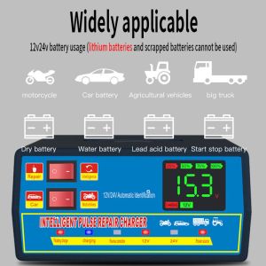 12V10A 24V5A Automatic Intelligent Repair Battery Charger with ABS Material and