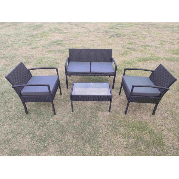 4 Or 6 Pieces Rattan Furniture Sets Outdoor Table And Chair ottoman stool Set Balcony Furniture Sets