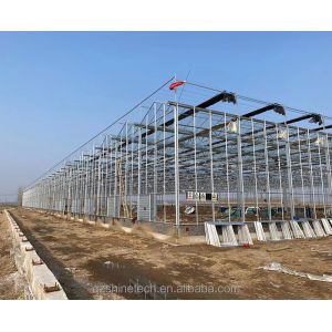 Large Agricultural Greenhouse with Galvanized Steel Frame and Optional Cooling