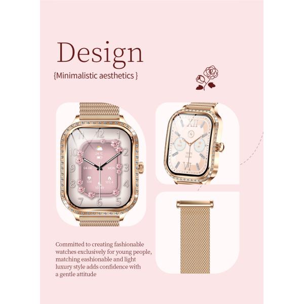 MK88 IPhone Android Women'S Bluetooth Watch Pedometer Amoled Screen Smartwatch