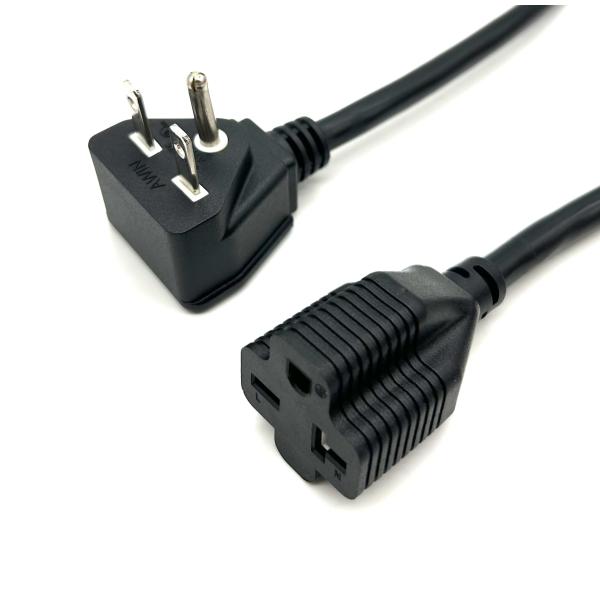 US Male Female Extension Cable 14AWG/3C USA Power Cord with NEMA 6-15P Plug to NEMA 6-15R