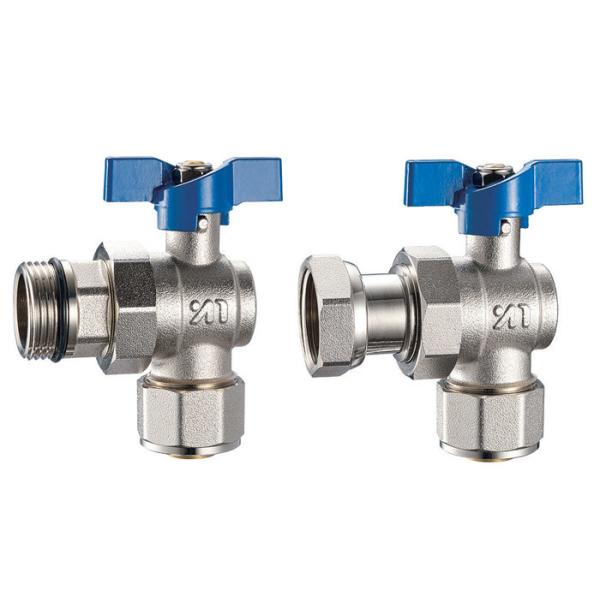 Buy 3614 3615 Angle Type Brass Ball Valve DN20 for AL-PL Pipe Connections with Flexible Male Nipple or Flexible Female Nut at wholesale prices