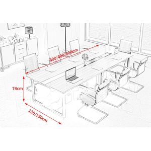 End Boardroom Meeting Room Conference Table with Matching Chairs Set Customer