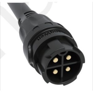 Solder 4pin M19 Connector Overmolded Black Nylon PA66 Aluminum Alloy Shell