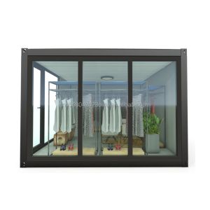 Aluminum Alloy Windows Luxury Modern Wooden Workshop Display Cabinet for