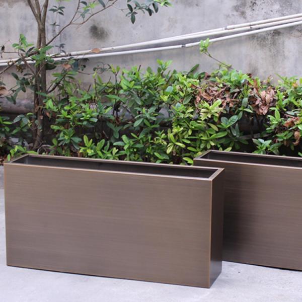 Black metal planters large outdoor rectangle flower pot for sale