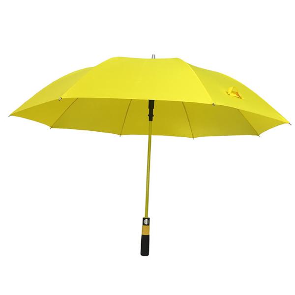 Yellow Color Fiberglass Shaft Pongee Big Size Golf Umbrella For Men