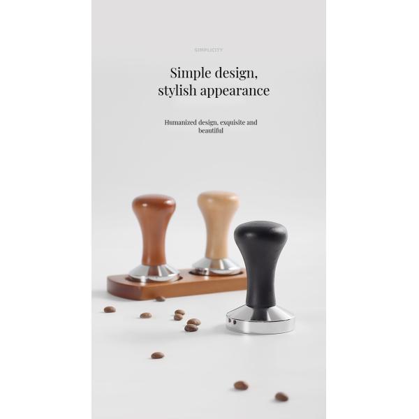 Wood Handled 51/53/58mm Stainless Steel Portable Espresso Tamper Set for Home and Bar