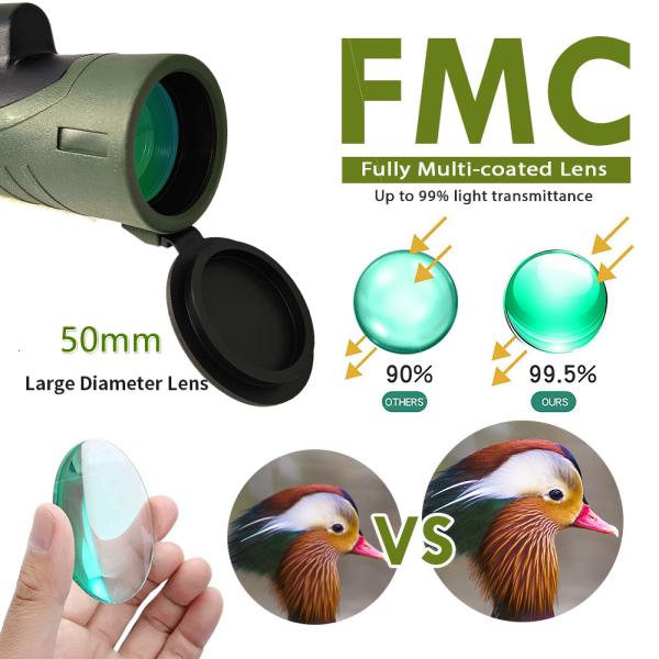 Outdoor Adventure High Power HD Monocular Telescope Bak4 Prism 12x50