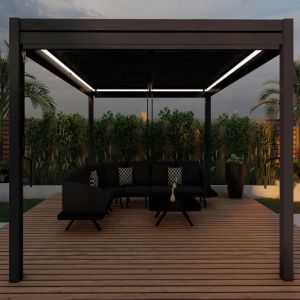 Outdoor Modern Louvered Roof Aluminum Pergola Powder Coated