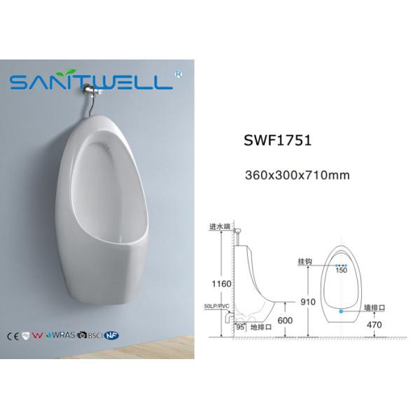 Buy Kid Ceramic Urinal  Wall Hung Saving Water 360*300*710 mm size at wholesale prices