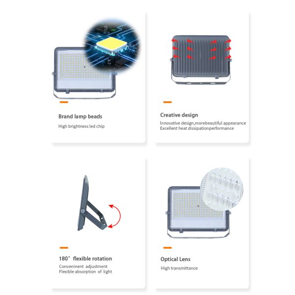 KCD 150lm/w SMD Smart Motion Sensor IP66 Reflector Flood Light LED 100w 200w 300w 400w 500w Outdoor LED Floodlight