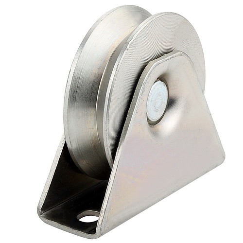 Zinc Plated Sliding Gate Wheel V Grooved With Double Internal Bracket