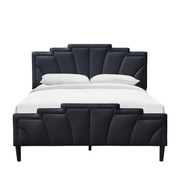 A very ordinary Upholstered Bed Frame with a distinctive headboard,different from others.
