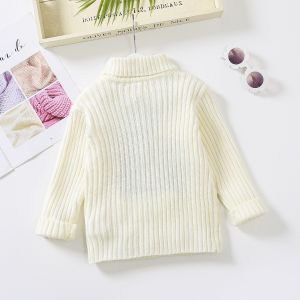 Customized Knitted Jacquard Cable Pattern Children Little Kids Winter Clothing