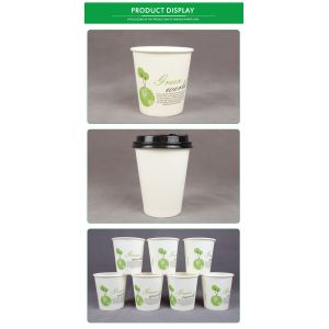 Custom Disposable Paper Coffee Cup 7oz 9oz Biodegradable Flexo Printing