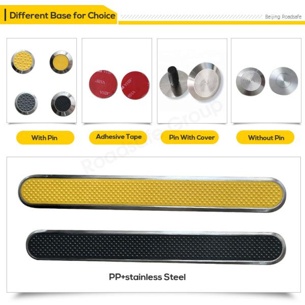 SS304 SS316 Road Stud Tactile Indicator Studs PP Surface Stainless Steel Tactile Studs Anti Slip