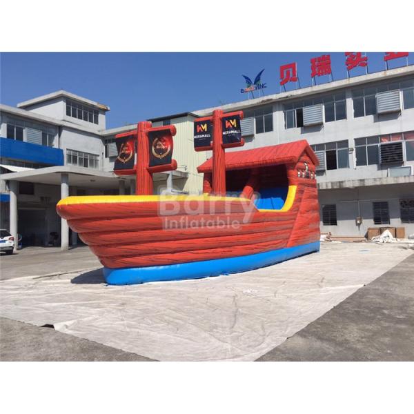 Buy Playful Giant Pirate Ship Inflatable Bouncer Castle Combo With Slide at wholesale prices