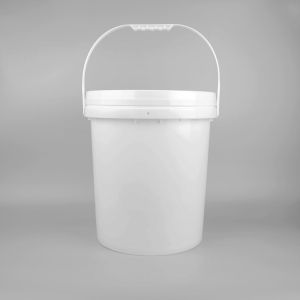 Red Plastic Paint Bucket with Handle and Leakproof Design