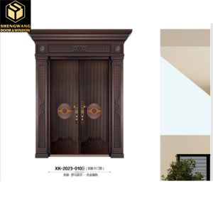 China Fireproof Swing Left Aluminum Shop Front Doors Villa Solid Aluminium Front Doors on sale