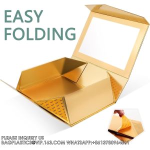 Gold Gift Box For Present Contains Ribbon, Card, Bridesmaid Proposal Box, Extra