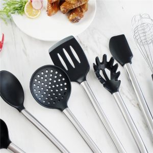 9 Pieces SS Handle Silicone Non Stick Utensils Set Lead Free