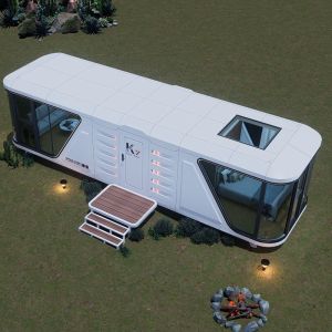 China Steel Structure Green Mobile Capsule House Futuristic Waterproof Office Building Shop & Workshop With Toilet on sale