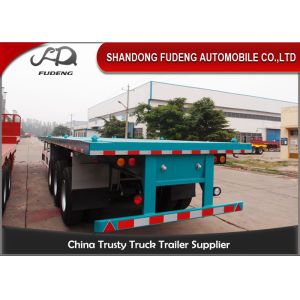 Tri Axle 20 Foot Flatbed Trailer , 40ft / 45ft Flatbed Heavy Duty Trailer