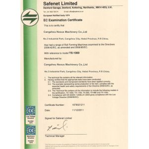 Cangzhou Nexus Machinery Co., Ltd. Certifications