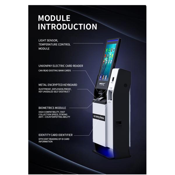 32inch Biometric Scanner Payment Self Service Kiosk Remote Monitoring / Alert System