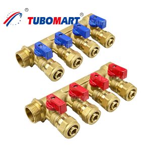 3 - 12 Outlets Brass Pex Manifold 1/2 Inch 150 Psi Pex Pipe Manifold System