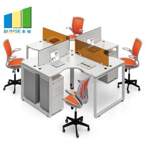 Modern Office Furniture Partitions With Steel Leg / PU Table Surface