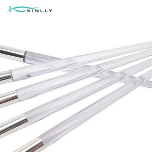 OEM 8PCS Complete Makeup Brush Set Quadrilateral Clear Plastic Handle