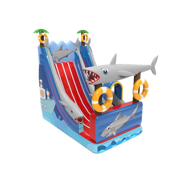 Buy Children Fun Park Inflatable Baby Shark Slide For Rentals at wholesale prices