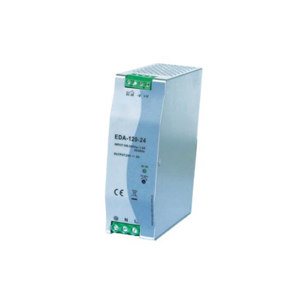 120W 47Hz - 63Hz Din Rail Switching Power Supply Short Hold Up Time EDA - 120 Series