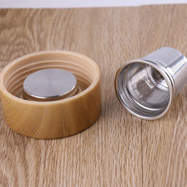 Bamboo Lid Glass Water Bottle With Protective Sleeves