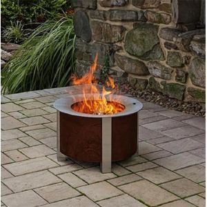 Smokeless Cylindrical Corten Steel Barbecue Fire Bowl